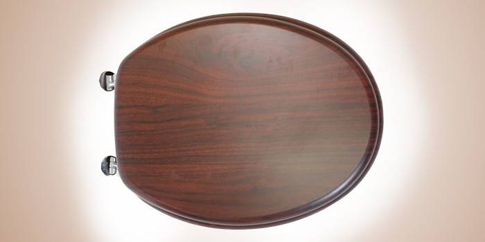 Toiletsæde med metalmontering Mahogany