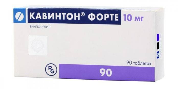 Iepakojuma tabletes Cavinton Forte