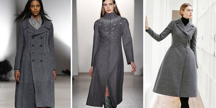 Filles en manteaux gris