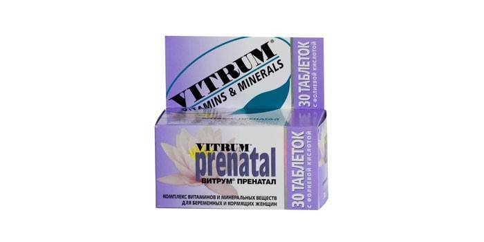 วิตามินและแร่ธาตุที่ซับซ้อน Vitrum ก่อนคลอด