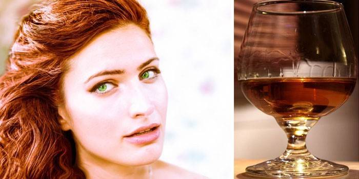 Femme et cognac