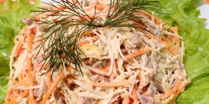 Салата са ротквицом и месом