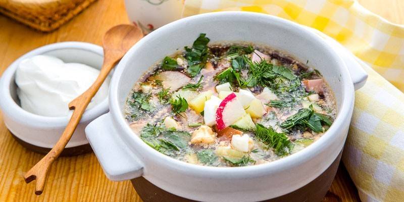 Okroshka บน kvass