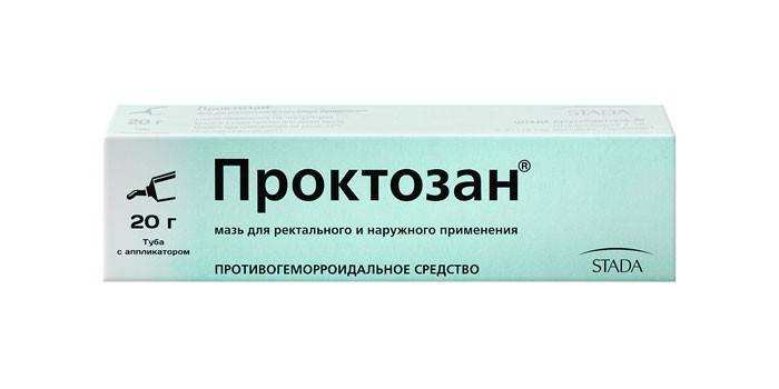 Proktosaanivoide pakkauksessa