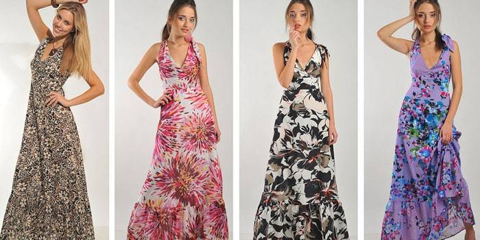 หญิงใน sundresses รุ่นต่าง ๆ